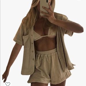 KMBAMGI two piece short set. Never worn. Size S
